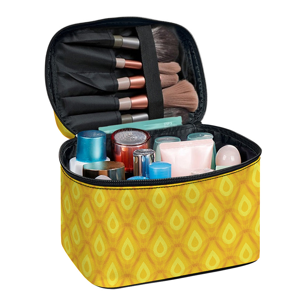 Pineapple Print Travel Makeup Bag