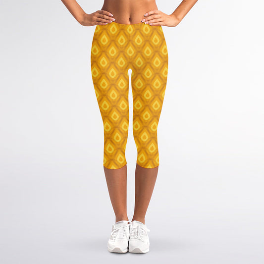 Pineapple Print Women's Capri Leggings