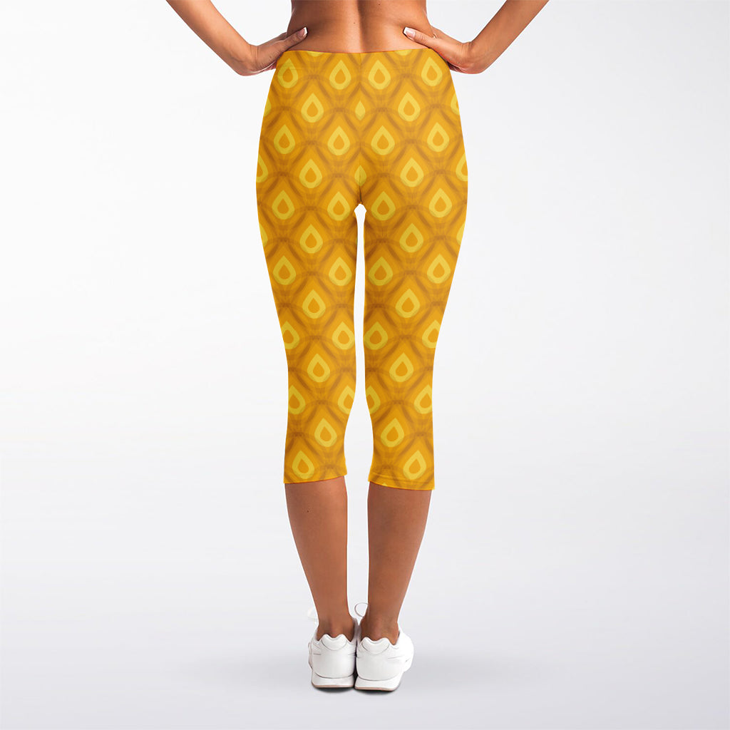 Pineapple Print Women's Capri Leggings