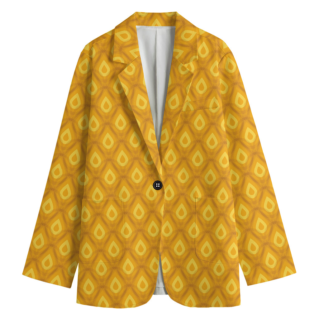 Pineapple Print Women's Cotton Blazer