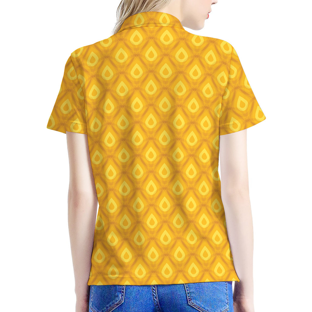 Pineapple Print Women's Polo Shirt