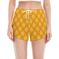 Pineapple Print Women's Split Running Shorts