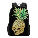Pineapple Skull Print 17 Inch Backpack
