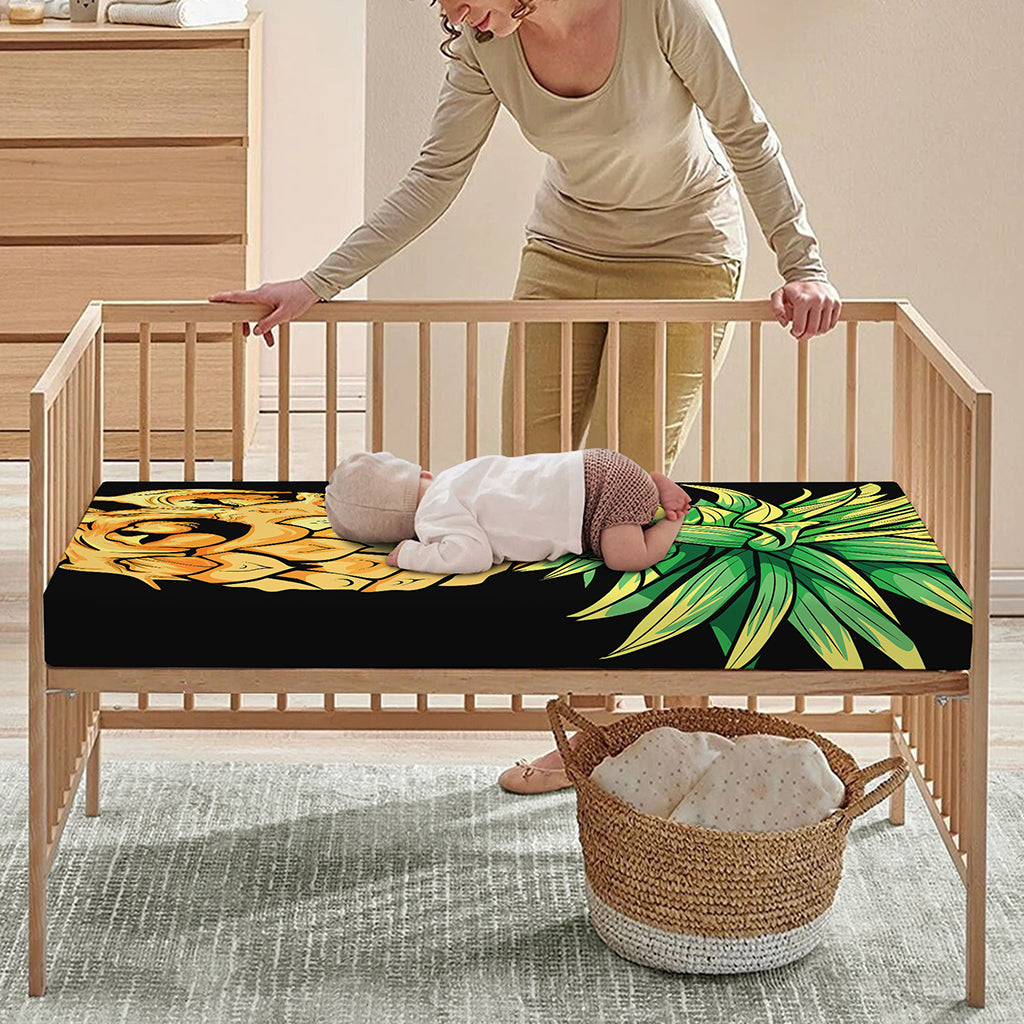 Pineapple Skull Print Baby Crib Sheet