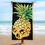 Pineapple Skull Print Beach Towel