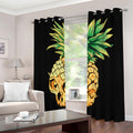 Pineapple Skull Print Dimout Grommet Curtains