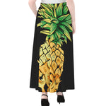 Pineapple Skull Print Chiffon Maxi Skirt