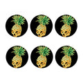 Pineapple Skull Print Coaster Set