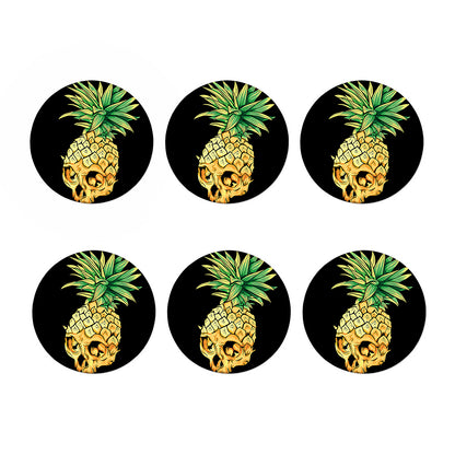 Pineapple Skull Print Coaster Set
