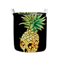 Pineapple Skull Print Collapsible Laundry Basket