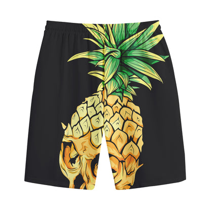 Pineapple Skull Print Cotton Shorts