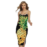 Pineapple Skull Print Cross Back Cami Dress