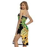 Pineapple Skull Print Cross Back Cami Dress