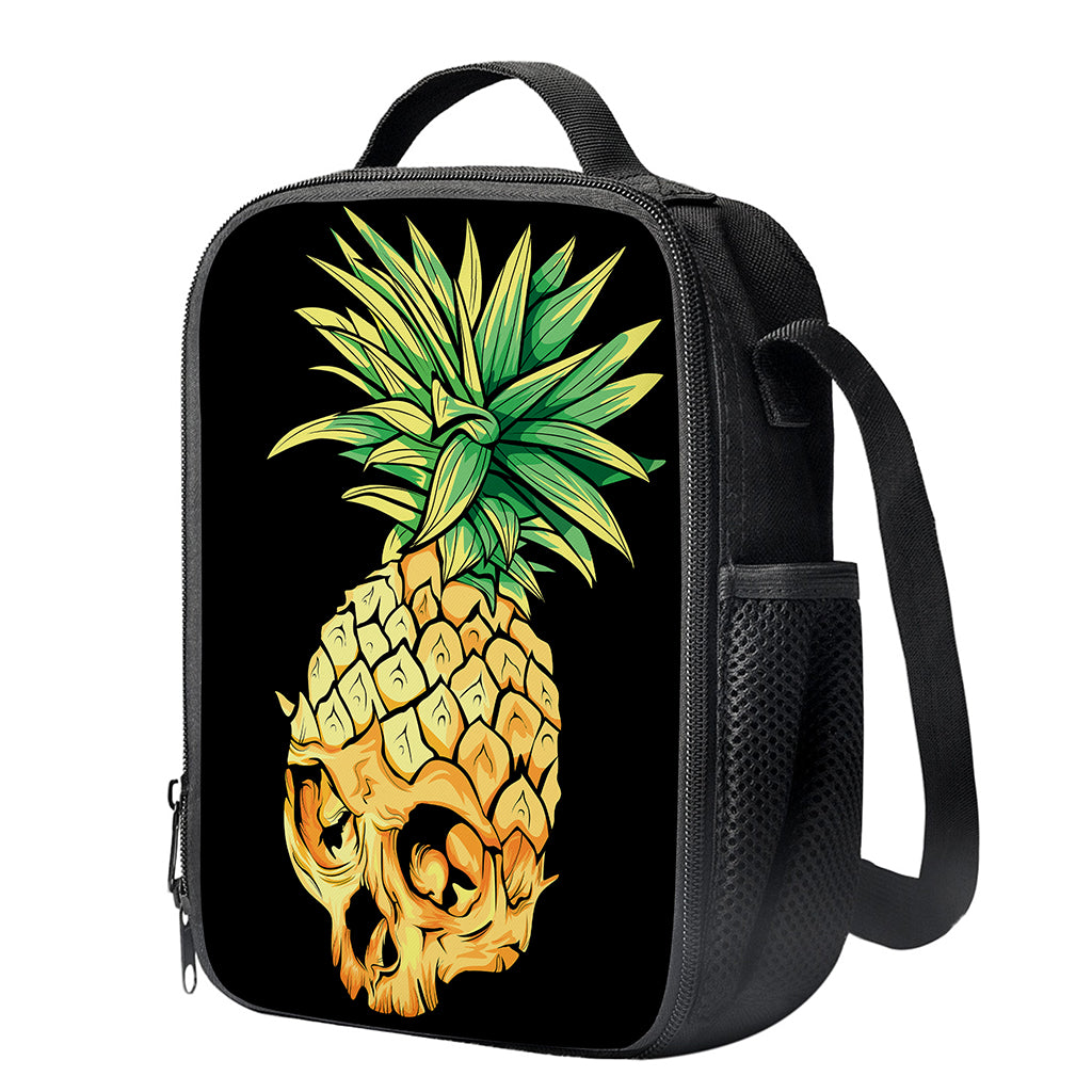 Pineapple Skull Print Crossbody Lunch Bag