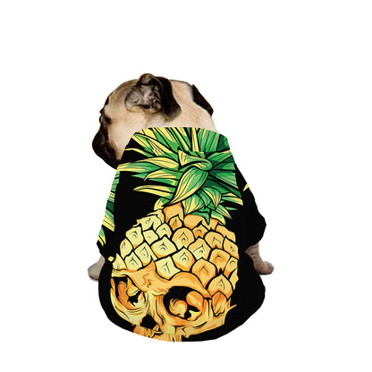 Pineapple Skull Print Dog Zip Up Jacket