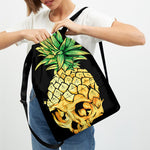 Pineapple Skull Print Drawstring Backpack