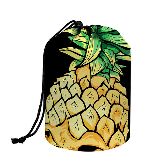 Pineapple Skull Print Drawstring Makeup Bag