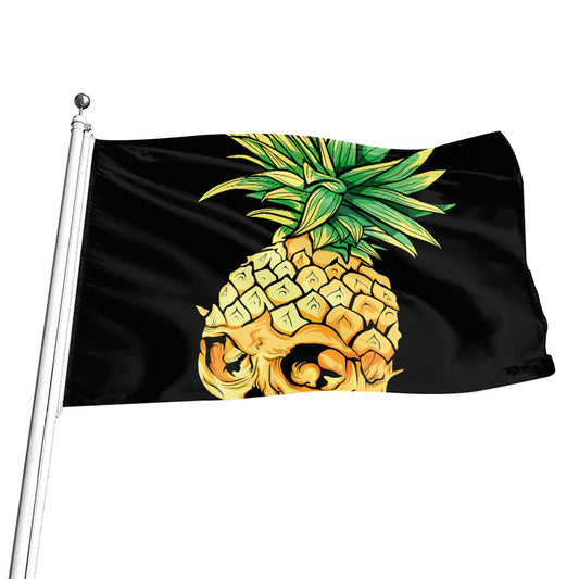 Pineapple Skull Print Flag