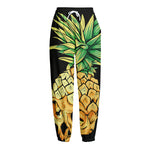 Pineapple Skull Print Fleece Lined Knit Pants