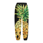 Pineapple Skull Print Fleece Lined Knit Pants