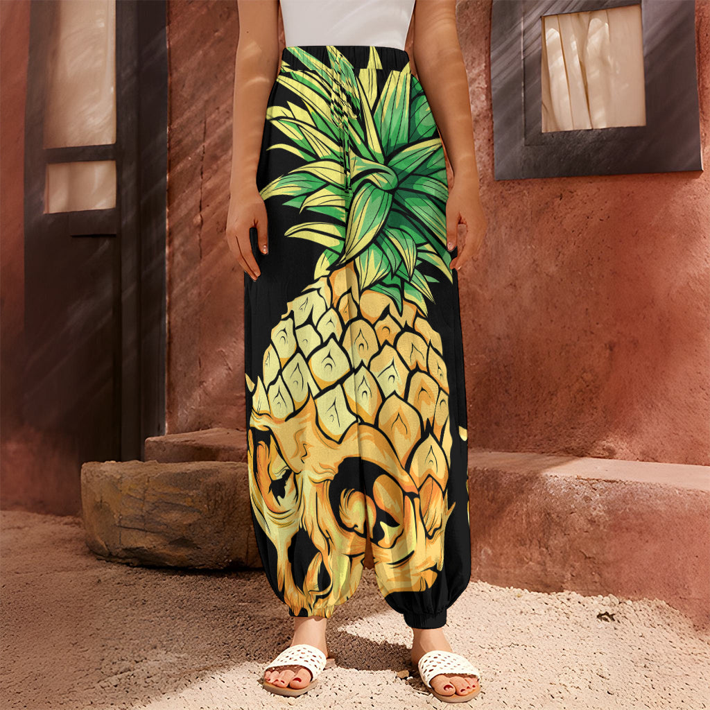 Pineapple Skull Print Harem Pants