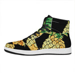 Pineapple Skull Print High Top Leather Sneakers