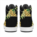 Pineapple Skull Print High Top Leather Sneakers