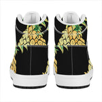 Pineapple Skull Print High Top Leather Sneakers