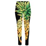 Pineapple Skull Print High-Waisted Pocket Leggings