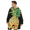 Pineapple Skull Print Hoodie Blanket