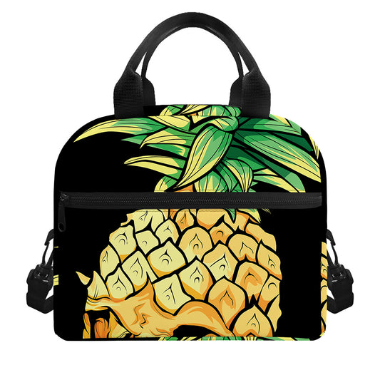 Pineapple Skull Print Insulated Lunch Bag