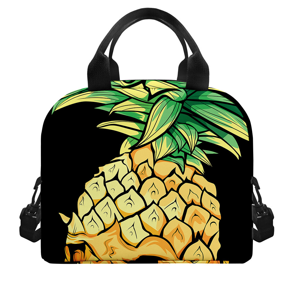 Pineapple Skull Print Insulated Lunch Bag