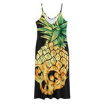 Pineapple Skull Print Jersey Midi Cami Dress
