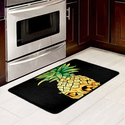 Pineapple Skull Print Kitchen Mat