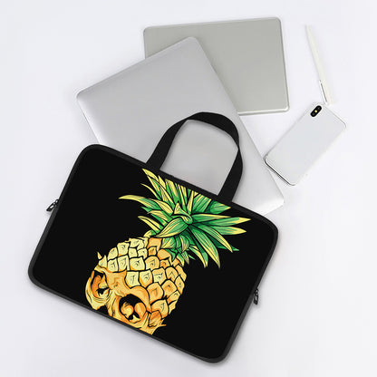 Pineapple Skull Print Laptop Sleeve With Handle