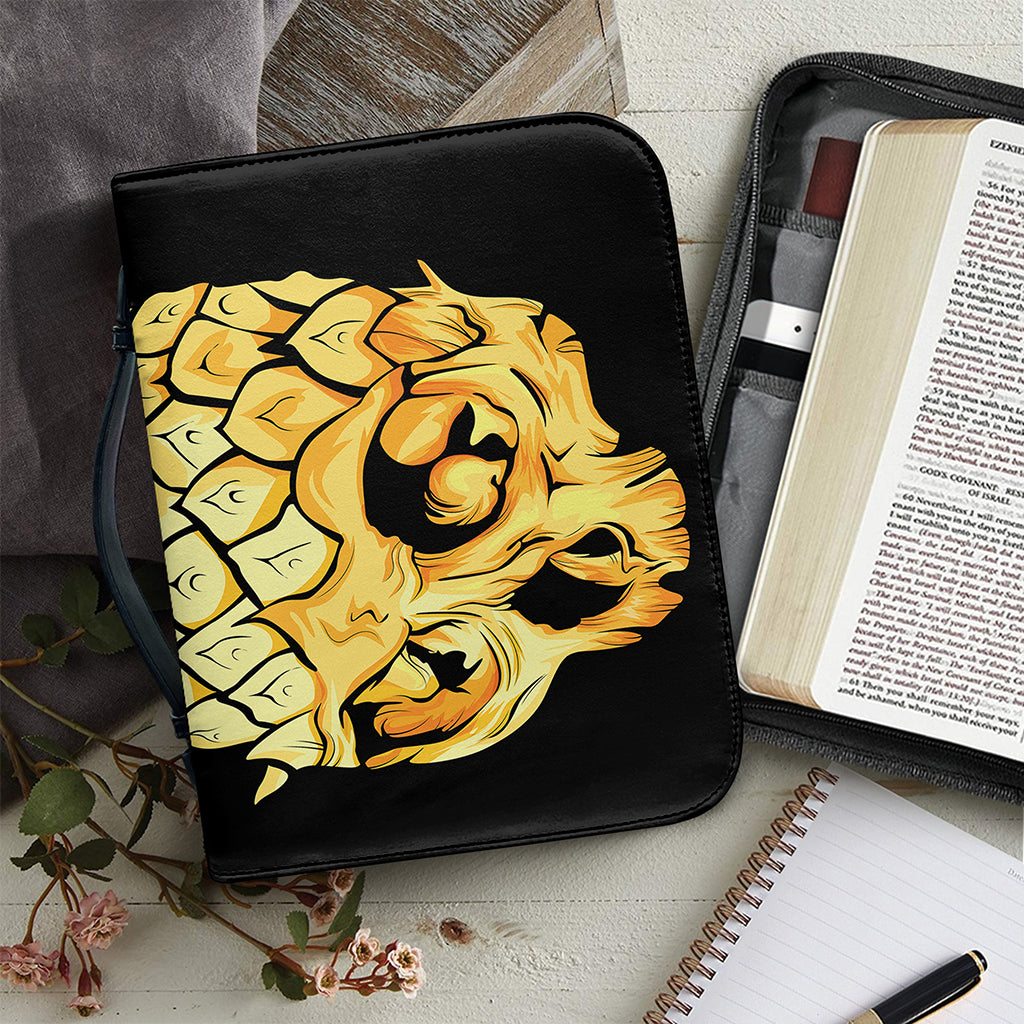 Pineapple Skull Print Leather Bible Cover