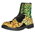 Pineapple Skull Print Lace-Up Boots