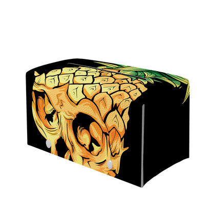 Pineapple Skull Print Leather Tissue Box Cover