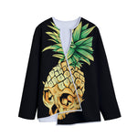 Pineapple Skull Print Long Sleeve Short Coat