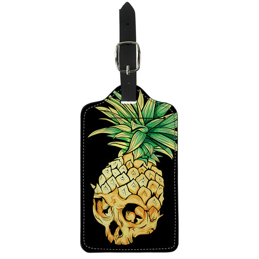 Pineapple Skull Print Luggage Tag