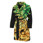 Pineapple Skull Print Men's Bathrobe