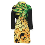 Pineapple Skull Print Men's Bathrobe