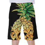 Pineapple Skull Print Men's Beach Shorts