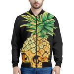 Pineapple Skull Print Men's Bomber Jacket
