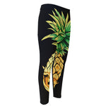 Pineapple Skull Print Men's Compression Pants