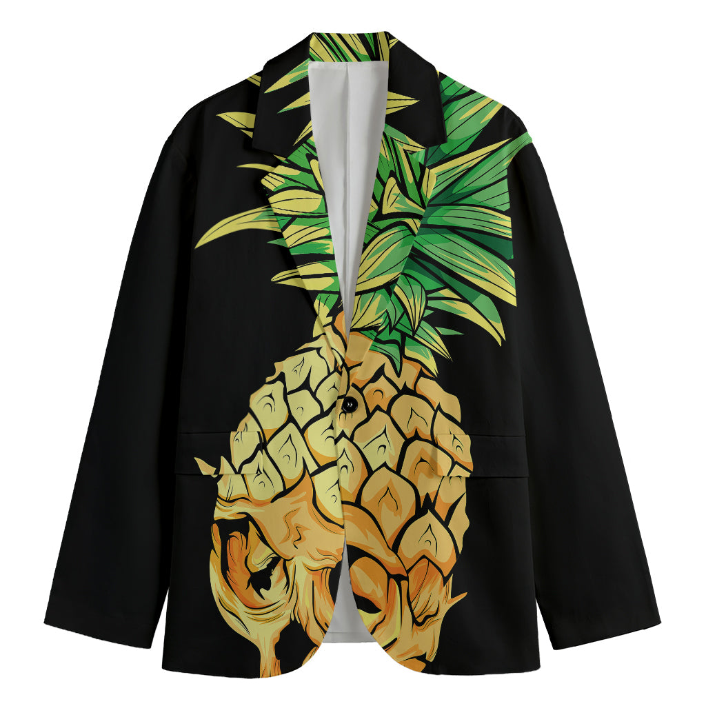 Pineapple Skull Print Men's Cotton Blazer