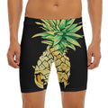 Pineapple Skull Print Men's Long Boxer Briefs