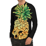 Pineapple Skull Print Men's Long Sleeve Rash Guard