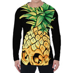 Pineapple Skull Print Men's Long Sleeve T-Shirt