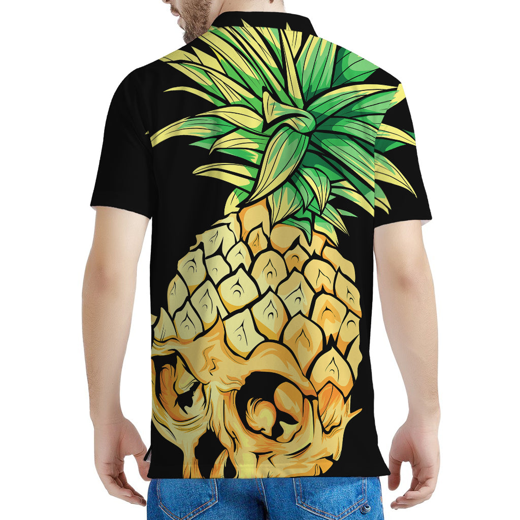 Pineapple Skull Print Men's Polo Shirt